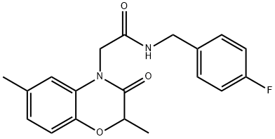 4H-1,4-Benzoxazine-4-acetamide,N-[(4-fluorophenyl)methyl]-2,3-dihydro-2,6-dimethyl-3-oxo-(9CI) Struktur