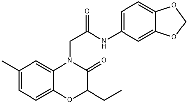 4H-1,4-Benzoxazine-4-acetamide,N-1,3-benzodioxol-5-yl-2-ethyl-2,3-dihydro-6-methyl-3-oxo-(9CI) Struktur