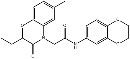 4H-1,4-Benzoxazine-4-acetamide,N-(2,3-dihydro-1,4-benzodioxin-6-yl)-2-ethyl-2,3-dihydro-6-methyl-3-oxo-(9CI) Struktur