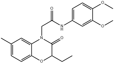 4H-1,4-Benzoxazine-4-acetamide,N-(3,4-dimethoxyphenyl)-2-ethyl-2,3-dihydro-6-methyl-3-oxo-(9CI) Struktur