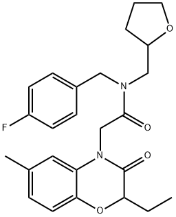 4H-1,4-Benzoxazine-4-acetamide,2-ethyl-N-[(4-fluorophenyl)methyl]-2,3-dihydro-6-methyl-3-oxo-N-[(tetrahydro-2-furanyl)methyl]-(9CI) Struktur