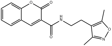 2H-1-Benzopyran-3-carboxamide,N-[2-(3,5-dimethyl-4-isoxazolyl)ethyl]-2-oxo-(9CI) Struktur