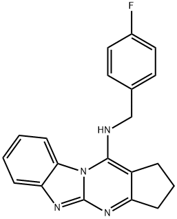 1H-Cyclopenta[4,5]pyrimido[1,2-a]benzimidazol-11-amine,N-[(4-fluorophenyl)methyl]-2,3-dihydro-(9CI) Struktur