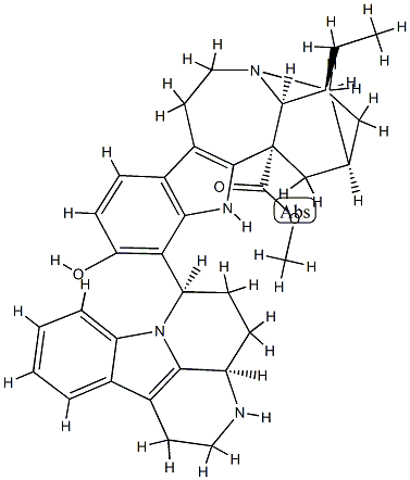 14-[(3aR,6R)-2,3,3a,4,5,6-Hexahydro-1H-indolo[3,2,1-de][1,5]naphthyridine-6-yl]-13-hydroxyibogamine-18-carboxylic acid methyl ester Struktur