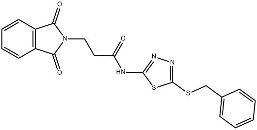 N-[5-(benzylsulfanyl)-1,3,4-thiadiazol-2-yl]-3-(1,3-dioxo-1,3-dihydro-2H-isoindol-2-yl)propanamide Struktur