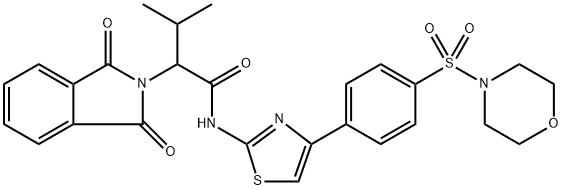 2-(1,3-dioxo-1,3-dihydro-2H-isoindol-2-yl)-3-methyl-N-{4-[4-(4-morpholinylsulfonyl)phenyl]-1,3-thiazol-2-yl}butanamide Struktur