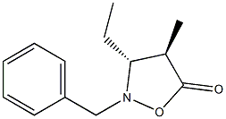 5-Isoxazolidinone,3-ethyl-4-methyl-2-(phenylmethyl)-,(3R,4R)-rel-(-)-(9CI) Struktur