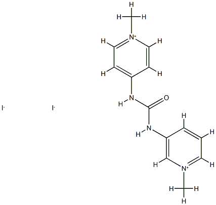 (3,4-bispyridinium-1,1-dimethyl)urea diiodide Struktur