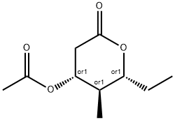 2H-Pyran-2-one,4-(acetyloxy)-6-ethyltetrahydro-5-methyl-,(4R,5R,6R)-rel-(9CI) Struktur