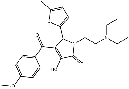 1-[2-(diethylamino)ethyl]-3-hydroxy-4-(4-methoxybenzoyl)-5-(5-methyl-2-furyl)-1,5-dihydro-2H-pyrrol-2-one Struktur