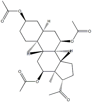 3α,7α,12α-Triacetoxy-5β-pregnane-20-one Struktur