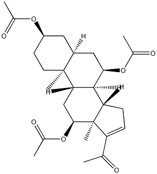 3α,7α,12α-Tris(acetyloxy)-5β-pregn-16-en-20-one Struktur