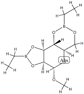 Methyl 2-O,3-O:4-O,6-O-bis(ethylboranediyl)-α-D-mannopyranoside Struktur