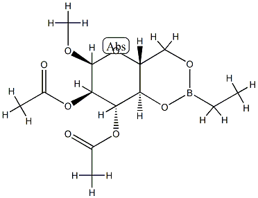 Methyl 4-O,6-O-(ethylboranediyl)-α-D-glucopyranoside 2,3-diacetate Struktur