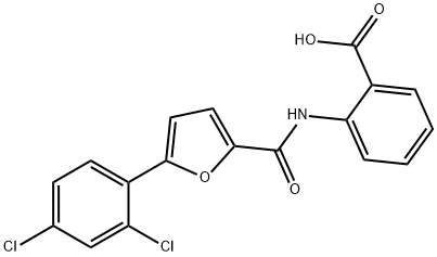 2-{[5-(2,4-dichlorophenyl)-2-furoyl]amino}benzoic acid Struktur