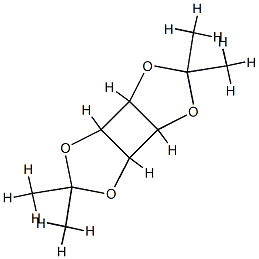 3aα,3bβ,6aβ,6bα-Tetrahydro-2,2,5,5-tetramethylcyclobuta[1,2-d:3,4-d']bis[1,3]dioxole Struktur