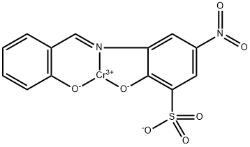 [2-hydroxy-3-[[(2-hydroxyphenyl)methylene]amino]-5-nitrobenzene-1-sulphonato(3-)-N3,O2,O3]chromium Struktur