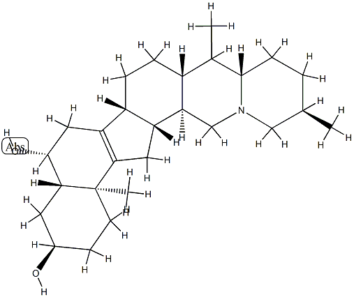 (5α,25α)-8,9-Didehydrocevane-3α,6β-diol Struktur