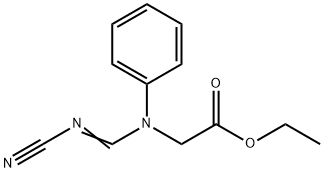 N-ETHOXYCARBONYLMETHYL-N’-CYANO-N-PHENYLFORMAMIDINE Struktur