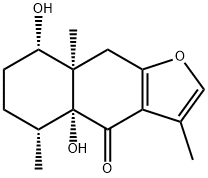 (4aR)-5,6,7,8,8a,9-Hexahydro-4a,8α-dihydroxy-3,5α,8aα-trimethylnaphtho[2,3-b]furan-4(4aH)-one Struktur