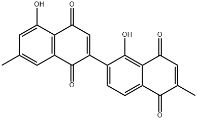 1',5-Dihydroxy-6',7-dimethyl-2,2'-binaphthalene-1,4,5',8'-tetrone Struktur