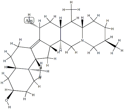 (5α,25α)-8,14-Didehydrocevane-3α,15β-diol Struktur