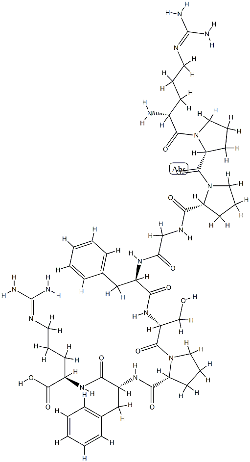 D-Arg-D-Pro-D-Pro-Gly-D-Phe-D-Ser-D-Pro-D-Phe-D-Arg-OH Struktur
