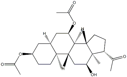 3α,7α-Bis(acetyloxy)-12α-hydroxy-5β-pregnan-20-one Struktur