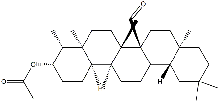 3β-(Acetyloxy)-D:A-friedooleanan-26-al Struktur