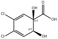 2,4-Cyclohexadiene-1-carboxylic acid, 3,4-dichloro-1,6-dihydroxy-, (1R,6S)-rel- (9CI) Struktur