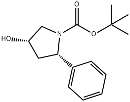 (2S,4S)-TERT-BUTYL 4-HYDROXY-2-PHENYLPYRROLIDINE-1-CARBOXYLATE Struktur