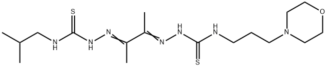 4-(2-Methylpropyl)-4'-(3-morpholinopropyl)[1,1'-(1,2-dimethyl-1,2-ethanediylidene)bisthiosemicarbazide] Struktur