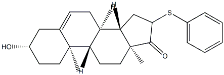 3β-Hydroxy-16-(phenylthio)androst-5-en-17-one Struktur