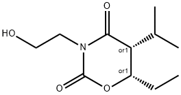 2H-1,3-Oxazine-2,4(3H)-dione,6-ethyldihydro-3-(2-hydroxyethyl)-5-(1-methylethyl)-,(5R,6S)-rel-(9CI) Struktur