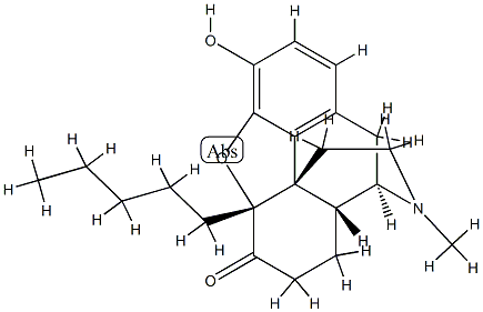 4,5α-Epoxy-3-hydroxy-17-methyl-5β-pentylmorphinan-6-one Struktur