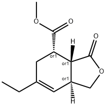 4-Isobenzofurancarboxylicacid,6-ethyl-1,3,3a,4,5,7a-hexahydro-3-oxo-,methylester,(3aR,4S,7aS)-rel-(9CI) Struktur