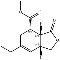 4-Isobenzofurancarboxylicacid,6-ethyl-1,3,3a,4,5,7a-hexahydro-3-oxo-,methylester,(3aR,4S,7aR)-rel-(9CI) Struktur