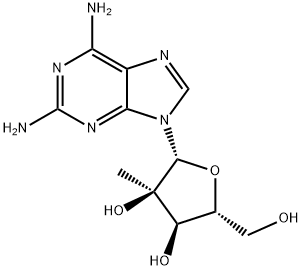 2,6-DiaMino-9-(2-C-Methyl-β-D-ribofuranosyl)-9H-purine Struktur