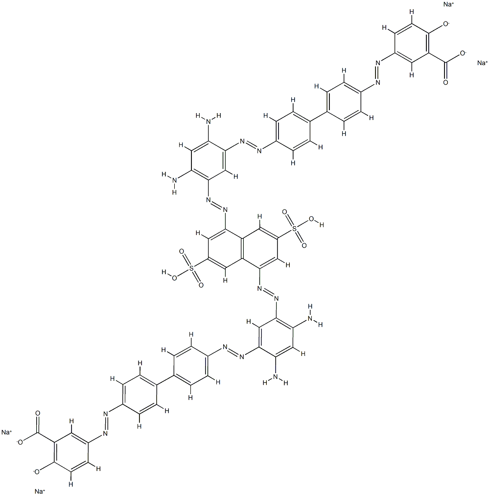 5,5'-[[3,7-Bis(sodiosulfo)naphthalene-1,5-diyl]bis[azo(4,6-diamino-3,1-phenylene)azo[1,1'-biphenyl]-4',4-diylazo]]bis[2-hydroxybenzoic acid sodium] salt Struktur