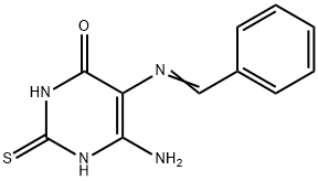 6-Amino-2,3-dihydro-5-[(phenylmethylene)amino]-2-4(1H)-pyrimidineone Struktur