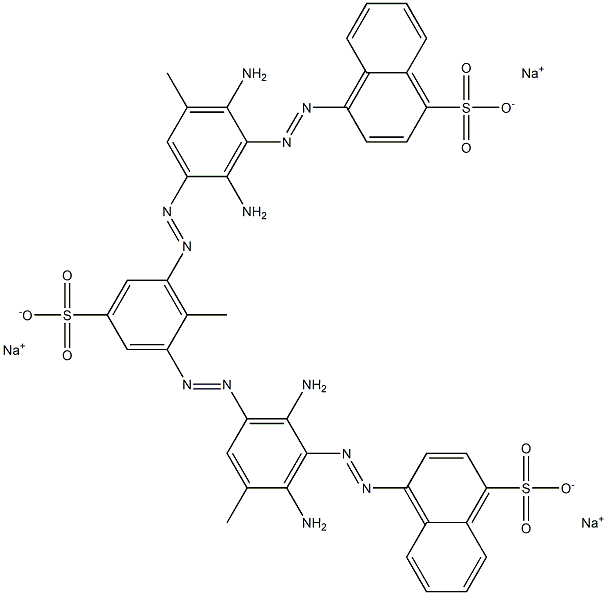 4,4'-[(2-Methyl-5-sodiosulfo-1,3-phenylene)bis[azo(2,6-diamino-5-methyl-3,1-phenylene)azo]]bis[naphthalene-1-sulfonic acid sodium] salt Struktur