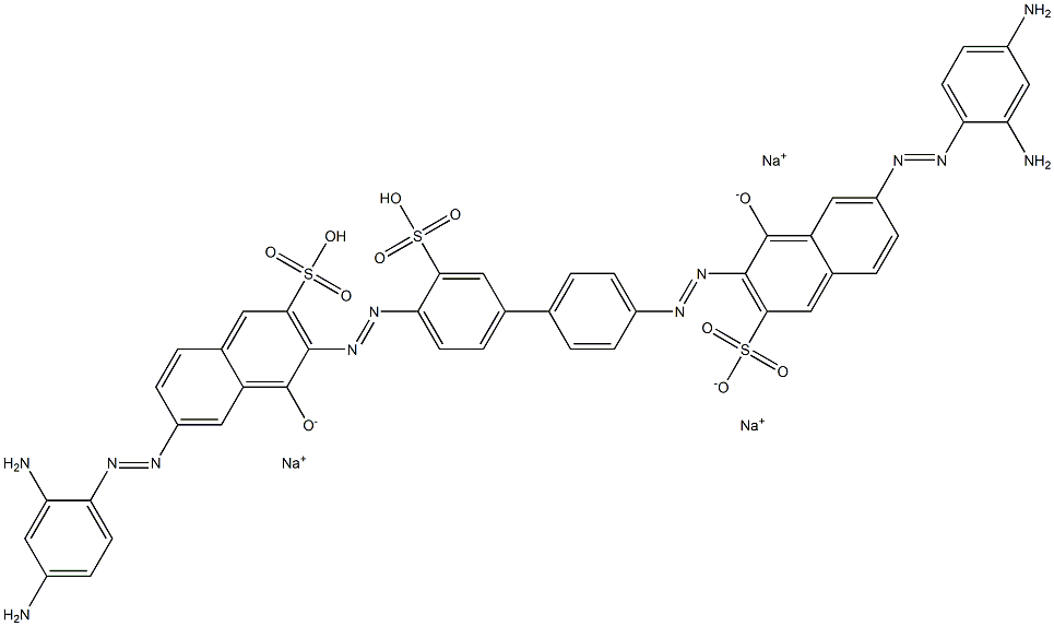 3,3'-[(3-Sodiosulfo[1,1'-biphenyl]-4,4'-diyl)bis(azo)]bis[6-[(2,4-diaminophenyl)azo]-4-hydroxynaphthalene-2-sulfonic acid sodium] salt Struktur