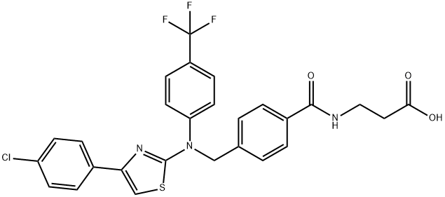 β-Alanine, N-[4-[[[4-(4-chlorophenyl)-2-thiazolyl][4-(trifluoroMethyl)phenyl]aMino]Methyl]benzoyl]- Struktur