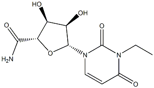 beta-D-Ribofuranuronamide, 1-deoxy-1-(3-ethyl-3,4-dihydro-2,4-dioxo-1( 2H)-pyrimidinyl)- Struktur