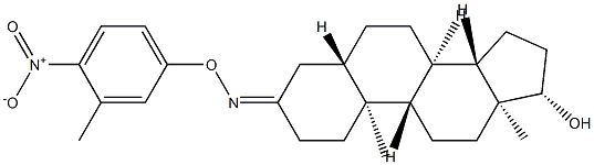 17β-Hydroxy-5α-androstan-3-one O-(4-nitro-m-tolyl)oxime Struktur