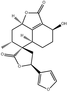 (3R,3'S,5S)-5-(3-Furyl)-3',4,5,5',5'aα,7',8',8'aα-octahydro-3'β-hydroxy-7'α-methylspiro[furan-3(2H),6'-[6H]naphtho[1,8-bc]furan]-2,2'(4'H)-dione Struktur