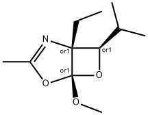 4,6-Dioxa-2-azabicyclo[3.2.0]hept-2-ene,1-ethyl-5-methoxy-3-methyl-7-(1-methylethyl)-,(1R,5S,7R)-rel-(9CI) Struktur