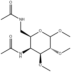 Methyl 4,6-bis(acetylamino)-4,6-dideoxy-2-O,3-O-dimethyl-α-D-galactopyranoside Struktur