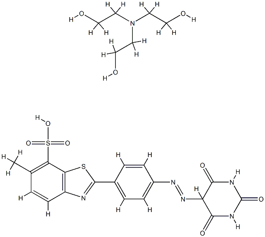 2-[4-[(hexahydro-2,4,6-trioxo-5-pyrimidyl)azo]phenyl]-6-methylbenzothiazole-7-sulphonic acid, compound with 2,2',2''-nitrilotris[ethanol] (1:1) Struktur