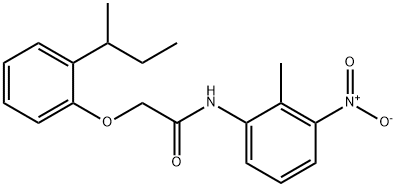 2-[2-(sec-butyl)phenoxy]-N-(2-methyl-3-nitrophenyl)acetamide Struktur